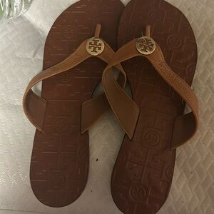 Barely work Tory Burch Sandels in tan